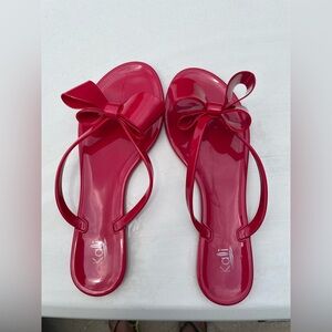 Kali Women's Vibrant Red Jelly Bow Sandals
